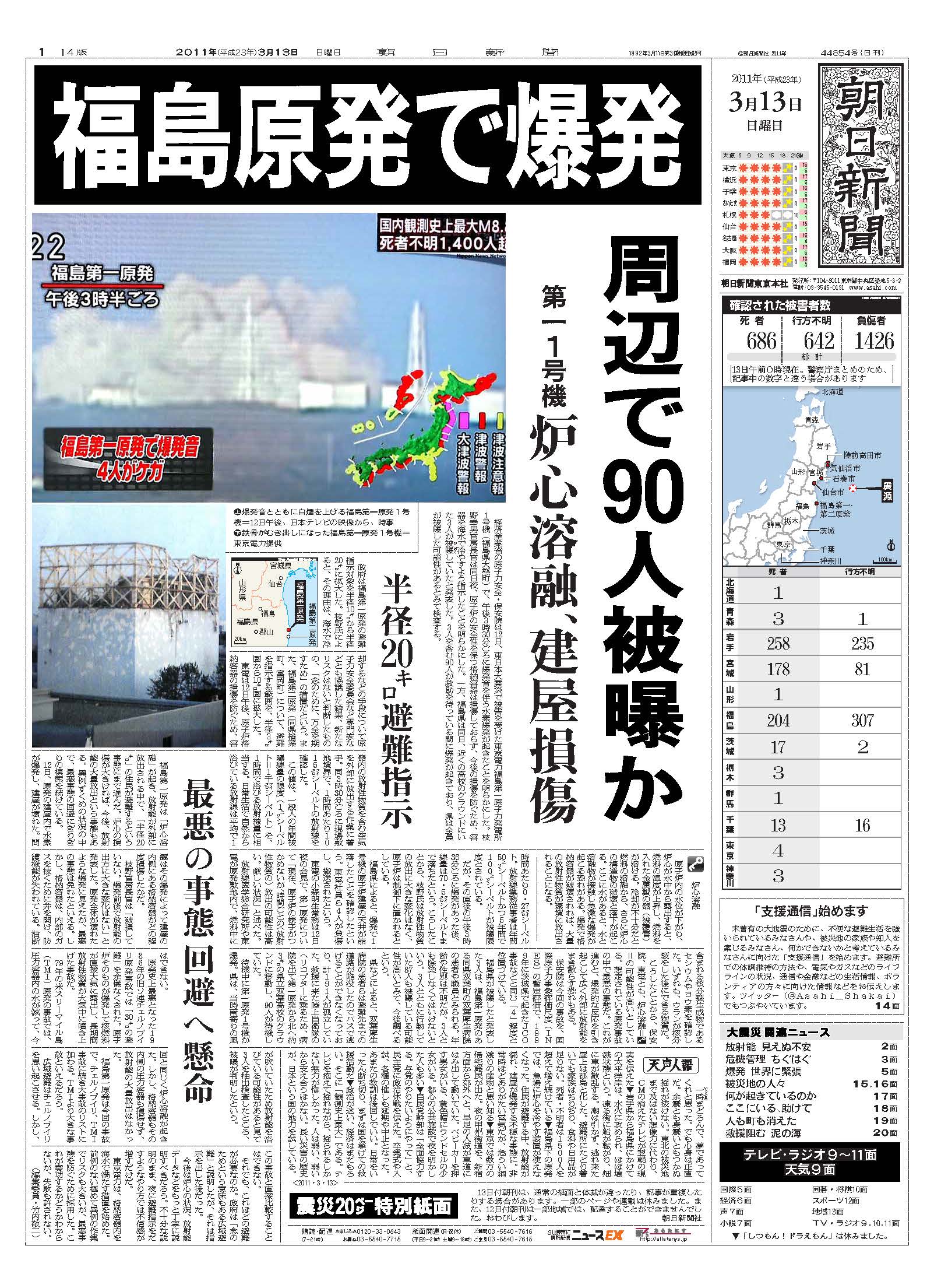福島第一原発事故の現実と認識、その報道、それらのギャップ